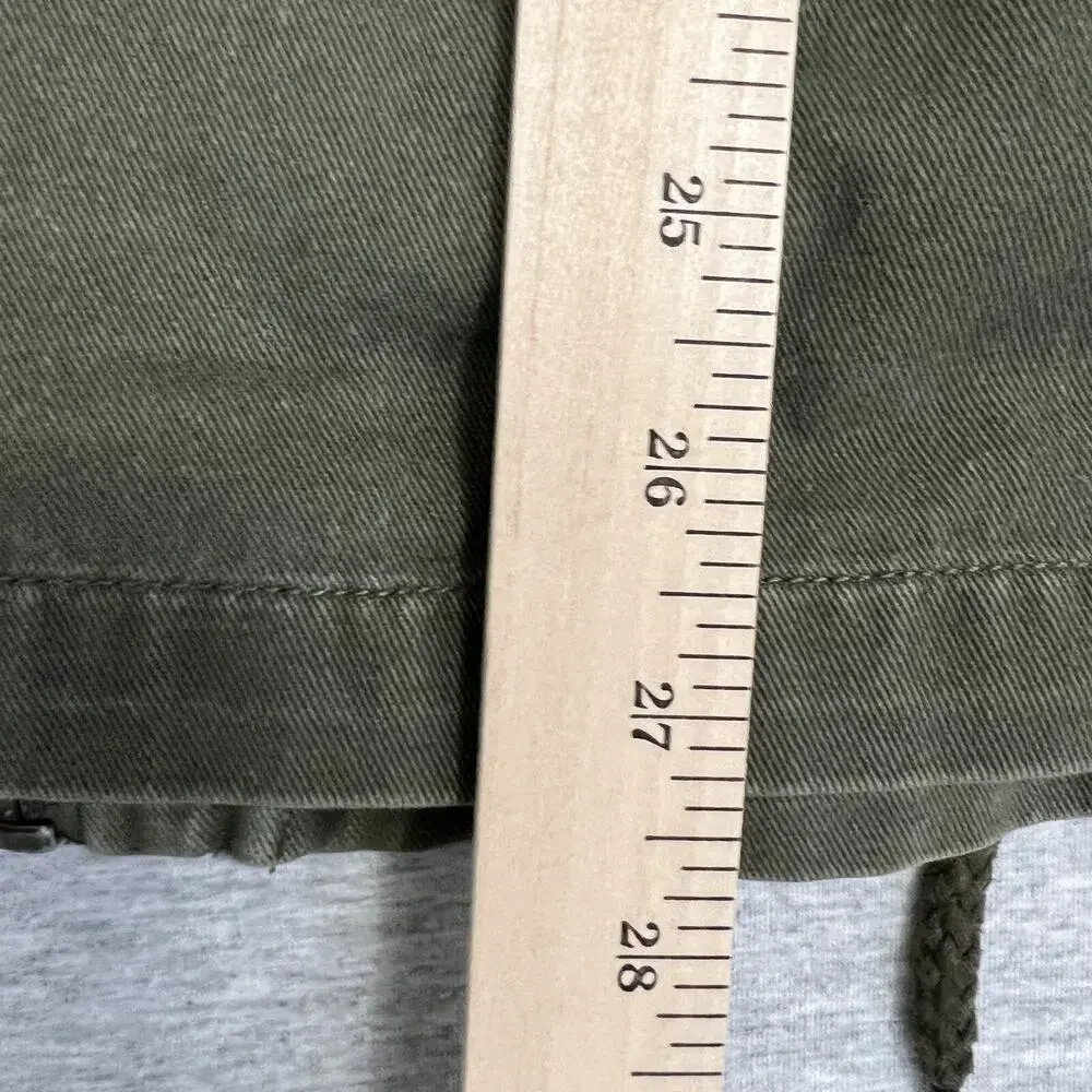 Forever 21 Jacket Womens Small Green Utility Brass Studs Military Army‎ Gorp Zip